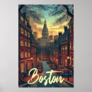 Search for vintage boston travel posters Illustration