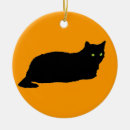 Search for cat silhouette christmas tree decorations Black