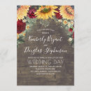 Search for sunflower and red rose wedding invitations Rustic