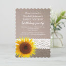 Search for burlap sweet 16 invitations Sunflower