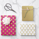 Search for gold polka dots wrapping paper Pink
