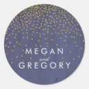 Search for gold confetti wedding stickers Navy