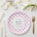 Search for pink gingham plates Mother to be