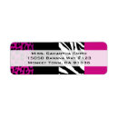 Search for pink leopard return address labels Zebra