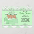 Search for african american twins baby shower invitations Green