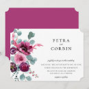 Search for magenta floral wedding invitations Greenery
