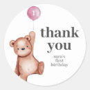 Search for teddy bear 1st birthday stickers Girl