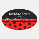 Search for black and red polka dot stickers Birthday