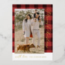 Search for red buffalo plaid christmas cards Gold foil