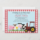 Search for barnyard animals baby shower invitations Neutral