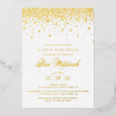 Search for confetti bar bat mitzvah invitations Gold foil