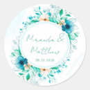 Search for watercolor splash wedding stickers Blue