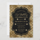 Search for art deco birthday invitations Black gold