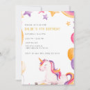 Search for unicorn 4th birthday invitations Cute