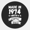 Search for made in 1974 stickers Anniversary