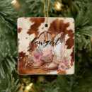 Search for cowboy boots christmas tree decorations Western