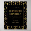 Search for art deco wedding posters Black and gold