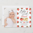 Search for berry sweet one birthday invitations Red