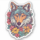 Search for wolf face stickers Flowers