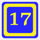 Search for number square stickers Blue