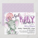 Search for purple elephant baby shower invitations Jungle