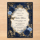 Search for navy sweet 16 invitations Blue