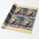 Search for winter scene wrapping paper Reindeer