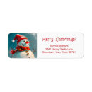Search for winter snowman return address labels Cute