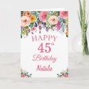 Search for 45th woman birthday cards Forty fifth birthday