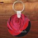 Search for single flower rounded key rings Red