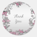 Search for pink and silver wedding stickers Floral