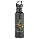 Search for music water bottles Treble clef