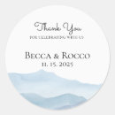 Search for thank you for celebrating with us wedding stickers Typography