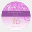 Search for pink glitter thank you stickers 16th birthday