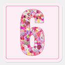 Search for number 6 stickers Pink