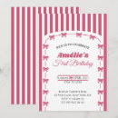 Search for vintage 1st birthday invitations Pink bow