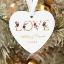 Search for gold heart christmas tree decorations Bride and groom