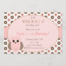 Search for pink owl birthday invitations Vintage