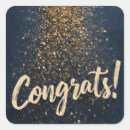 Search for greetings square stickers Gold