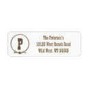 Search for lady return address labels Brown