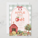Search for green apple invitations Red gingham