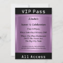Search for vip pass birthday invitations Sixteen