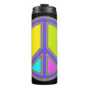 Search for love and peace travel mugs Flower power