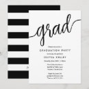 Search for black and white graduation invitations Stripes