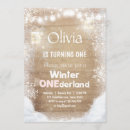 Search for rustic winter onederland invitations Pink