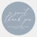 Search for blue thank you wedding stickers Script calligraphy