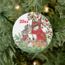 Search for red fox christmas tree decorations Winter