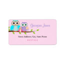 Search for girl owl return address labels Baby shower