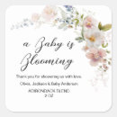 Search for blooming square stickers Floral baby shower