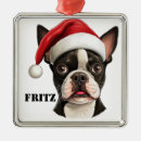 Search for boston terrier christmas tree decorations Santa
